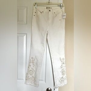 Free People Embroidered Crop Jeans - size 27